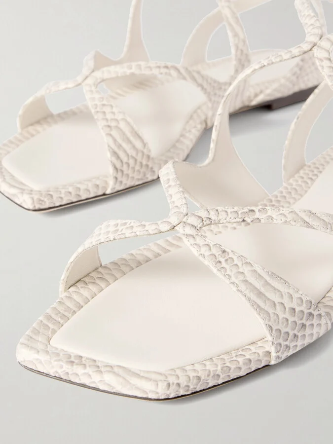 Jimmy Choo - Ayla Snake-effect Leather Sandals - Animal print - Image 4
