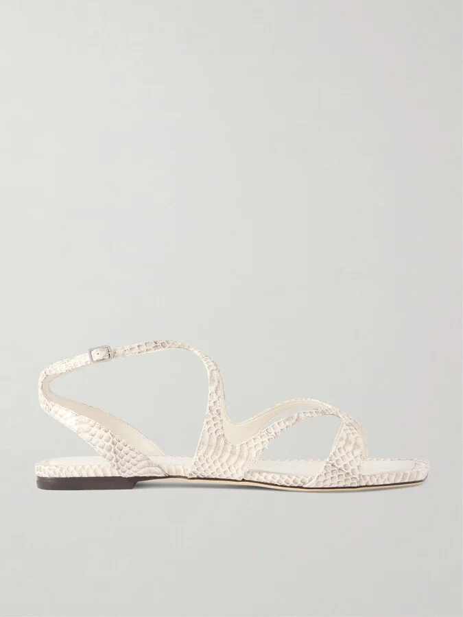 Jimmy Choo - Ayla Snake-effect Leather Sandals - Animal print