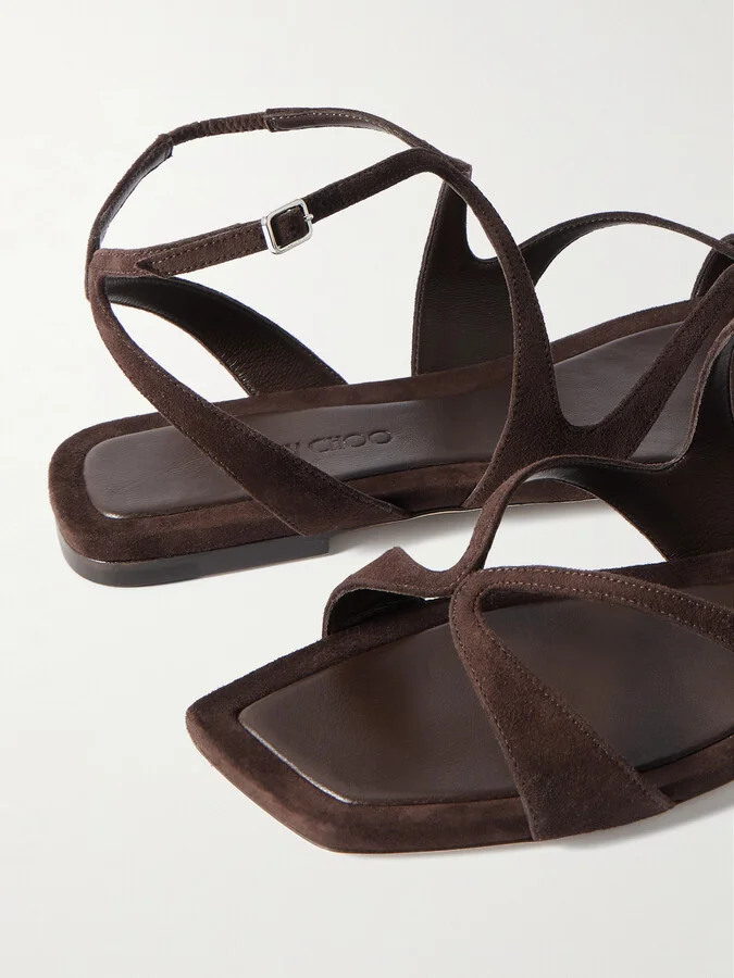 Jimmy Choo - Ayla Suede Sandals - Brown - Image 4