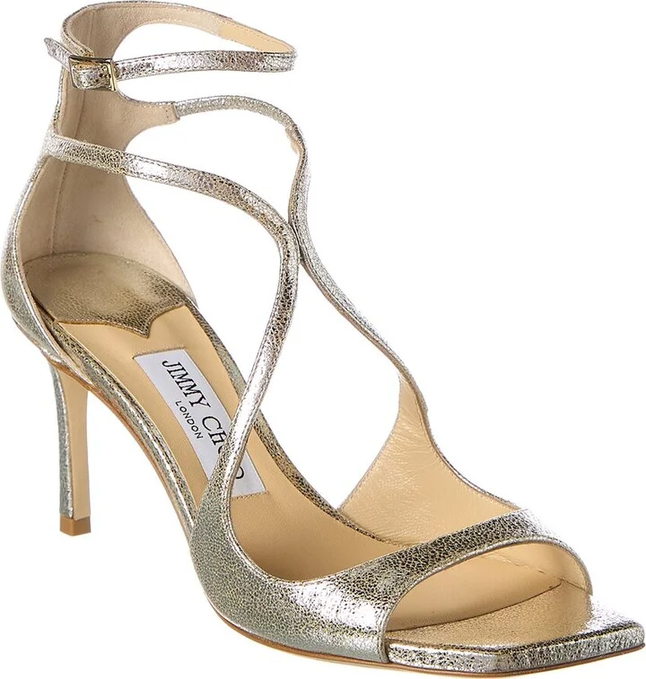 Jimmy Choo Azia 75 Glitter Leather Sandal