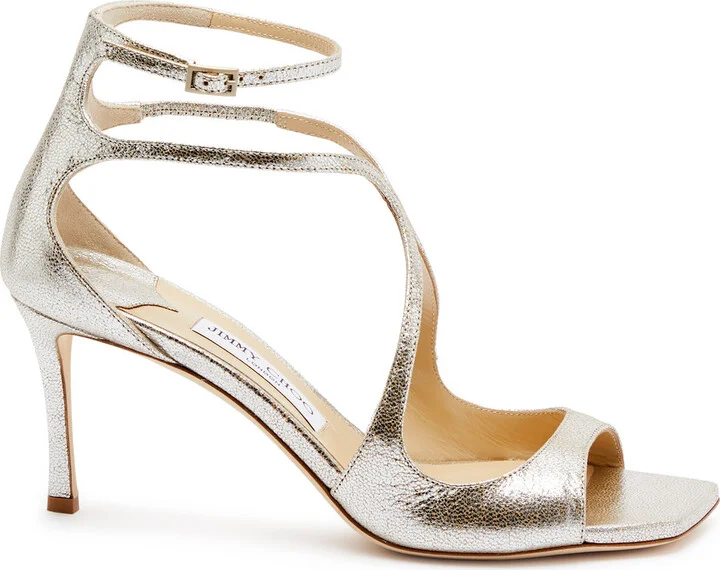 Jimmy Choo Azia 75 Metallic Leather Sandals