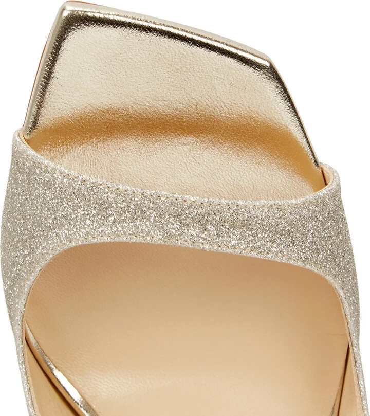 Jimmy Choo Azia 95 Gold Glittered Sandals - Image 4