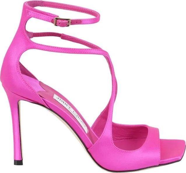 Jimmy Choo Azia 95 Satin Ankle Strapped Sandals