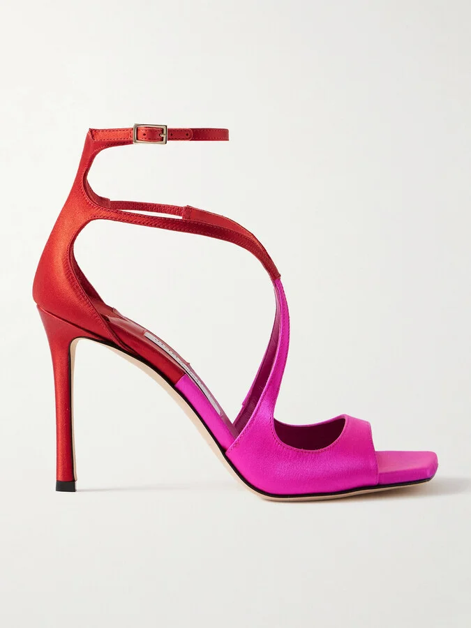 Jimmy Choo - Azia 95 Two-tone Satin Sandals - Pink