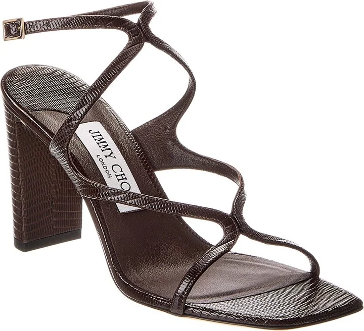 Jimmy Choo Azie 85 Lizard-Embossed Leather Sandal