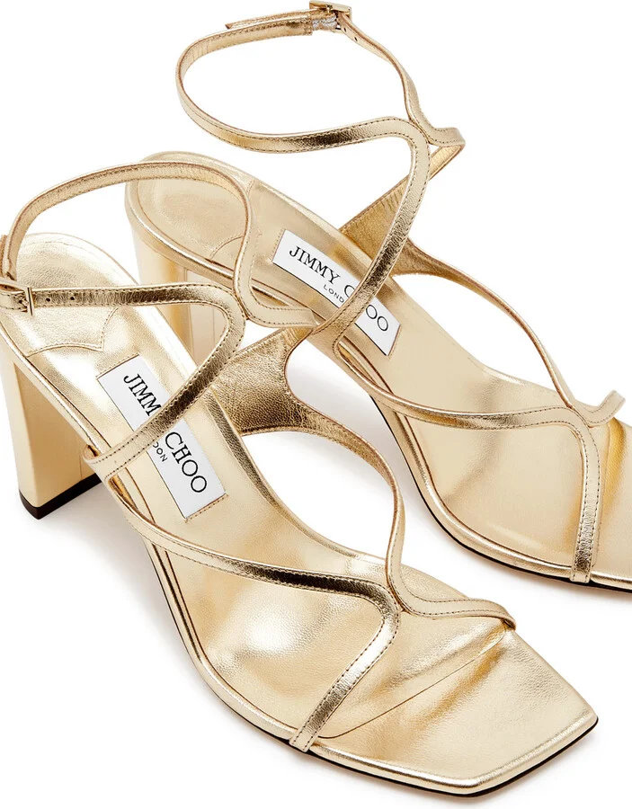 Jimmy Choo Azie 95 Metallic Leather Sandals - Image 3