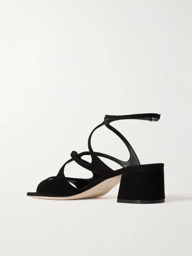 Jimmy Choo - Azilia 45 Suede Sandals - Black - Image 3
