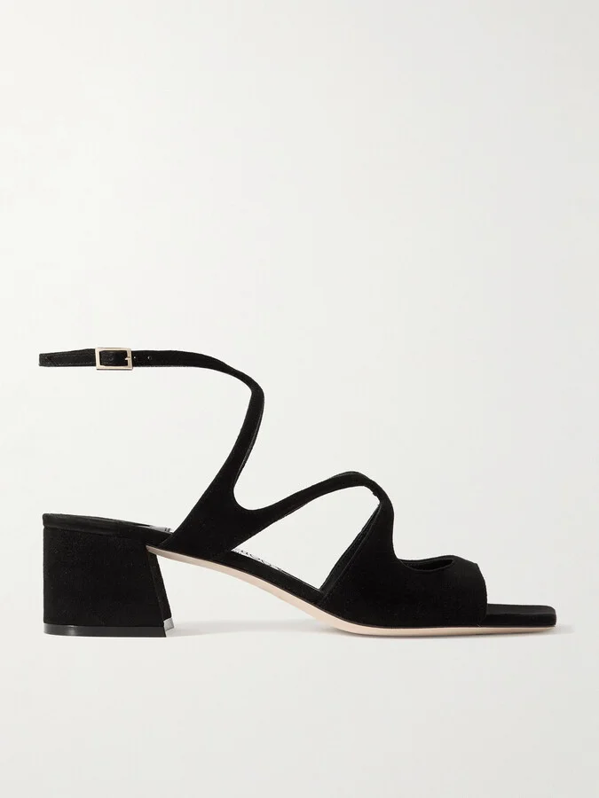 Jimmy Choo - Azilia 45 Suede Sandals - Black