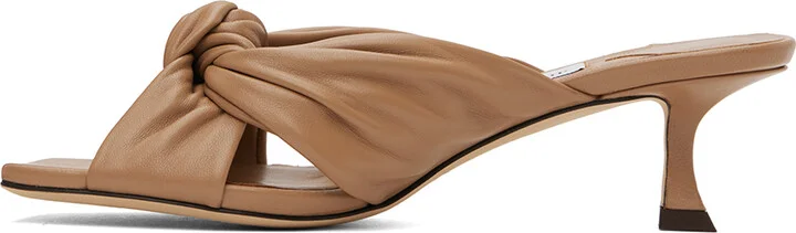 Jimmy Choo Beige Avenue 50 Mules - Image 3