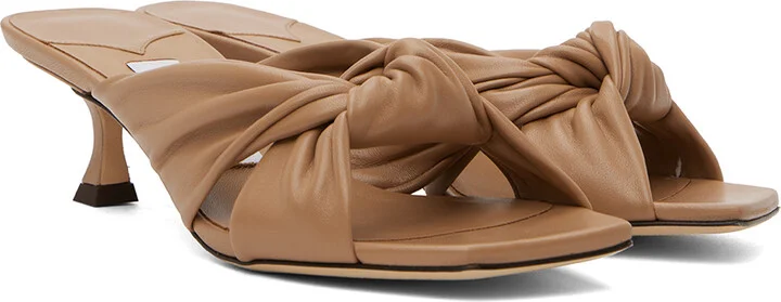 Jimmy Choo Beige Avenue 50 Mules - Image 4