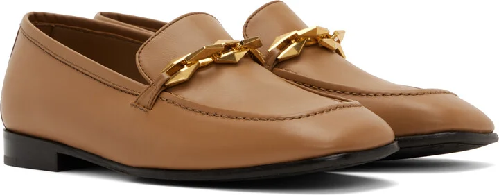 Jimmy Choo Beige Diamond Tilda Loafers - Image 4