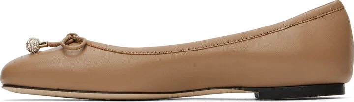 Jimmy Choo Beige Elme Ballerina Flats - Image 3