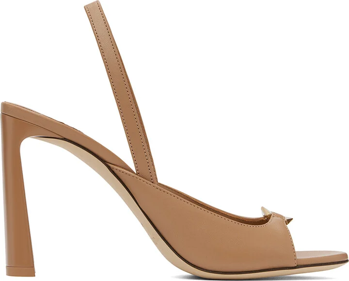 Jimmy Choo Beige Lev 95 Heeled Sandals