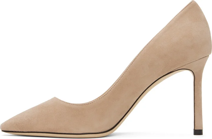 Jimmy Choo Beige Romy 85 Heels - Image 3