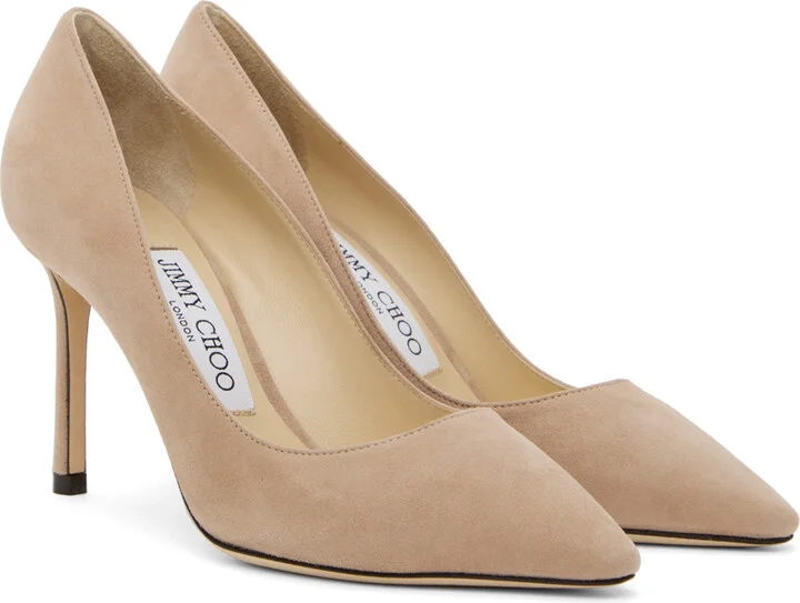 Jimmy Choo Beige Romy 85 Heels - Image 4