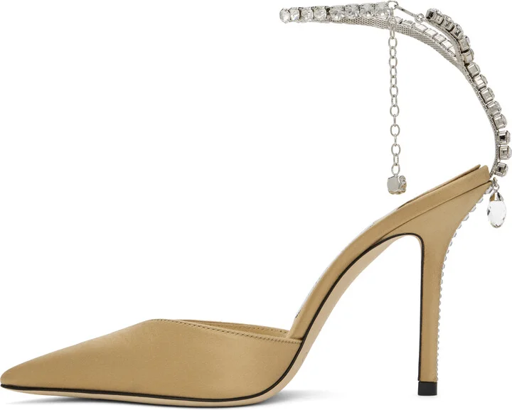 Jimmy Choo Beige Saeda 100 Heels - Image 3