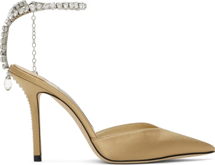 Jimmy Choo Beige Saeda 100 Heels