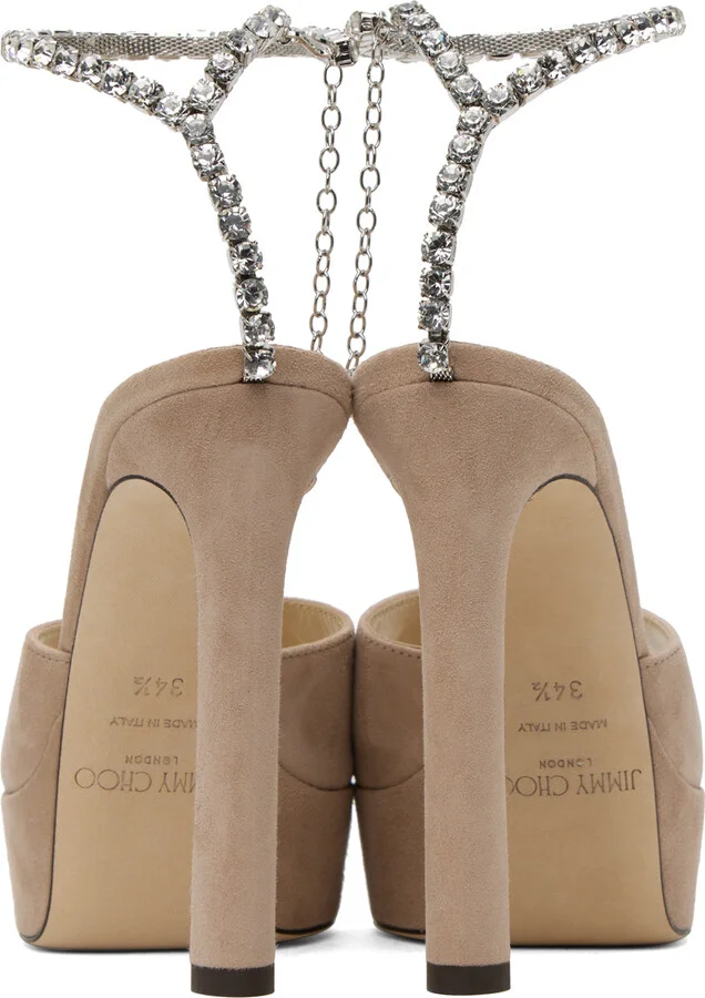Jimmy Choo Beige Saeda 125 Heeled Sandals - Image 2