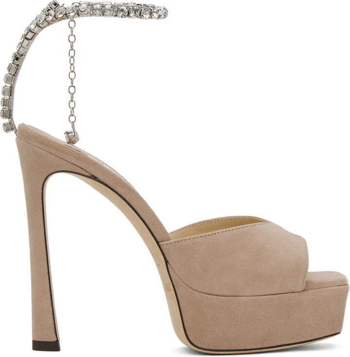 Jimmy Choo Beige Saeda 125 Heeled Sandals