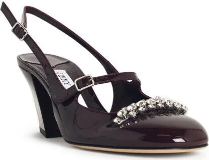 Jimmy Choo 'Belinda' Deep Merlot Leather Slingbacks - Image 2