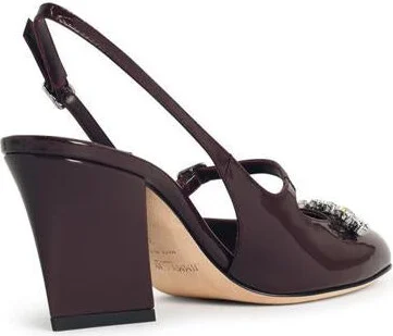 Jimmy Choo 'Belinda' Deep Merlot Leather Slingbacks - Image 3