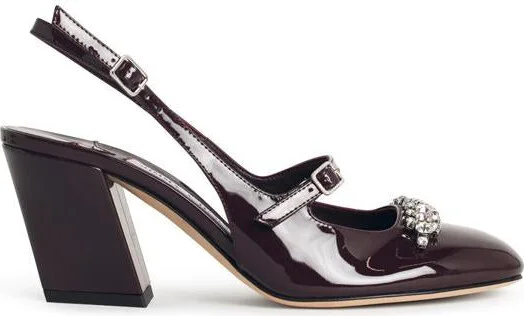 Jimmy Choo 'Belinda' Deep Merlot Leather Slingbacks