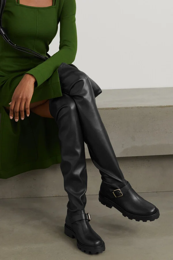 Jimmy Choo - Biker Ii Buckled Leather Over-the-knee Boots - Black - Image 2