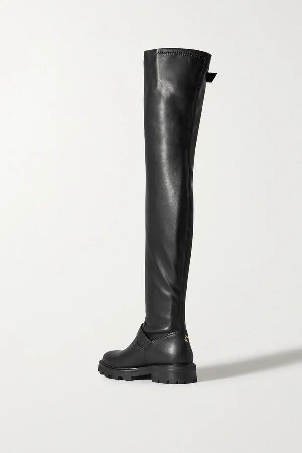 Jimmy Choo - Biker Ii Buckled Leather Over-the-knee Boots - Black - Image 3