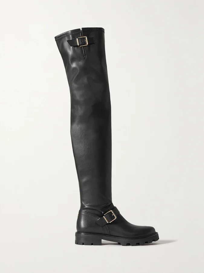 Jimmy Choo - Biker Ii Buckled Leather Over-the-knee Boots - Black