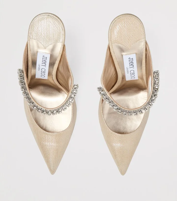 Jimmy Choo Bing 100 Calfskin Heeled Mules - Image 3