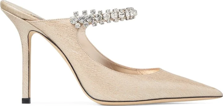 Jimmy Choo Bing 100 Calfskin Heeled Mules