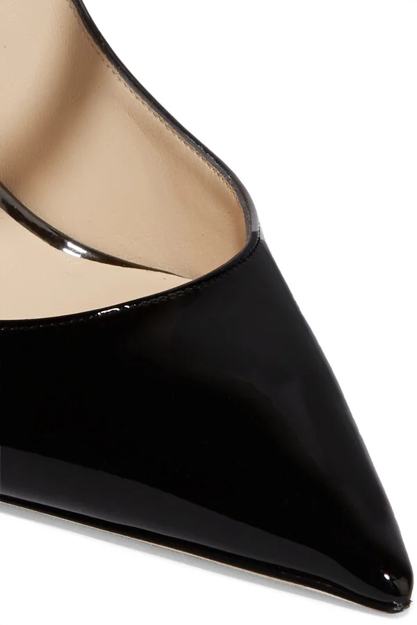 Jimmy Choo - Bing 100 Crystal-embellished Patent-leather Mules - Black - Image 4