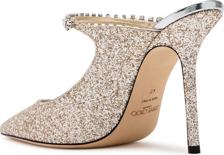 Jimmy Choo Bing 100 Embellished Glittered Mules - Image 2