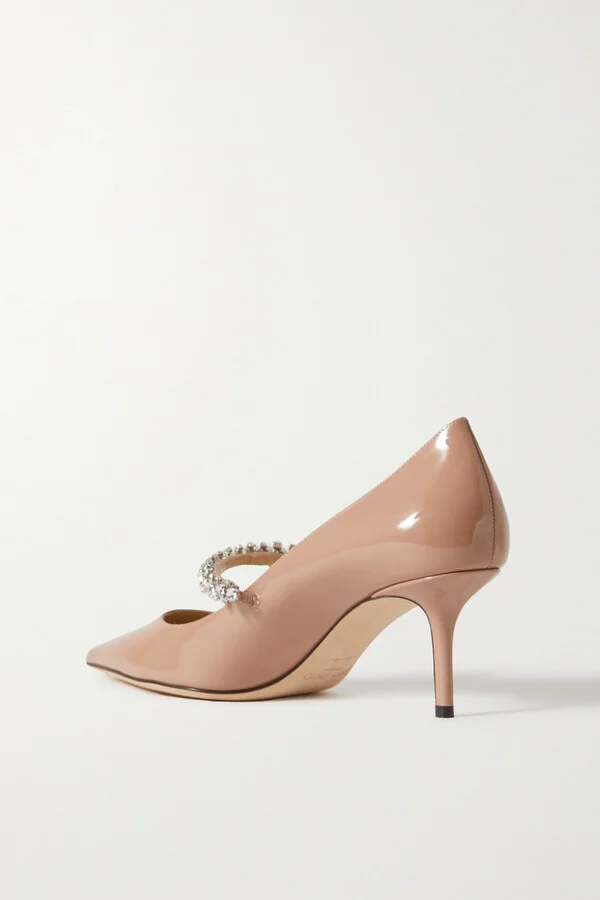Jimmy Choo - Bing 65 Crystal-embellished Patent-leather Pumps - Pink - Image 3