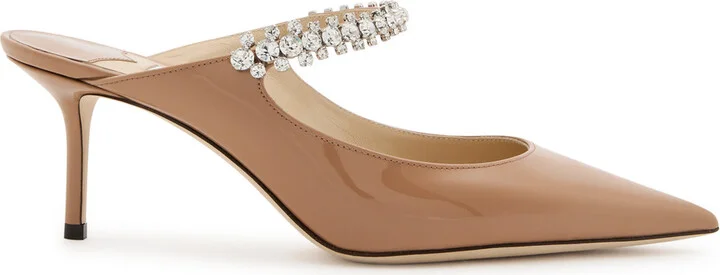 Jimmy Choo Bing 65 Embellished Patent Leather Mules