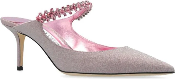 Jimmy Choo Bing 65 Glittered Leather Mules - Image 3