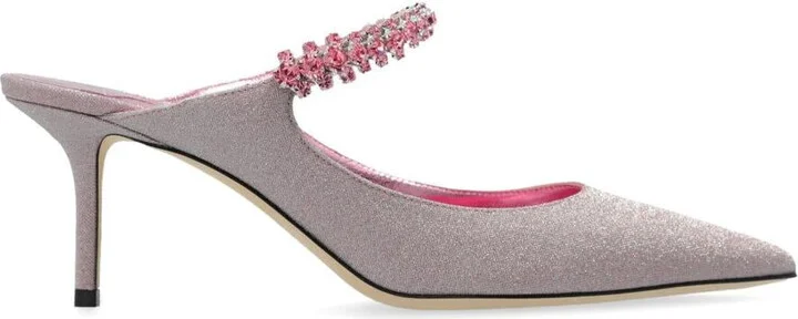 Jimmy Choo Bing 65 Glittered Leather Mules