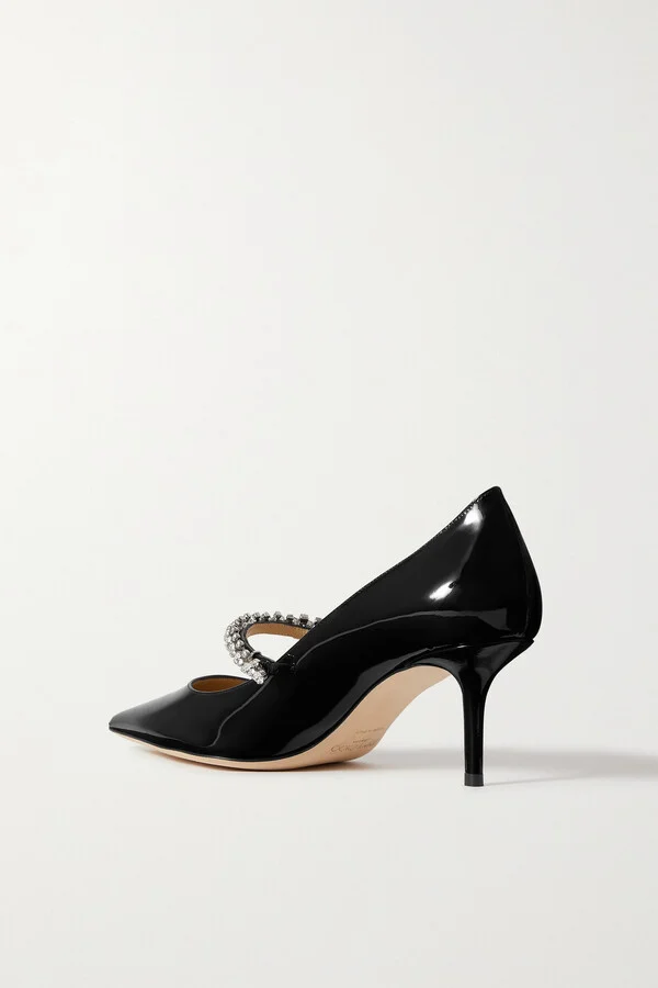 Jimmy Choo - Bing 65mm Crystal-embellished Patent-leather Pumps - Black - Image 3