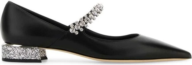Jimmy Choo Bing Glittery Flat Shoes