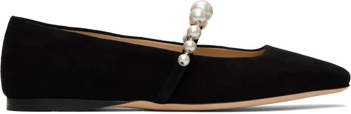Jimmy Choo Black Ade Ballerina Flats