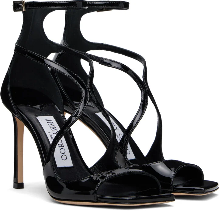 Jimmy Choo Black Azia 95 Heeled Sandals - Image 4