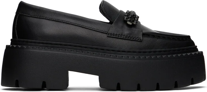 Jimmy Choo Black Bryer Flat Loafers