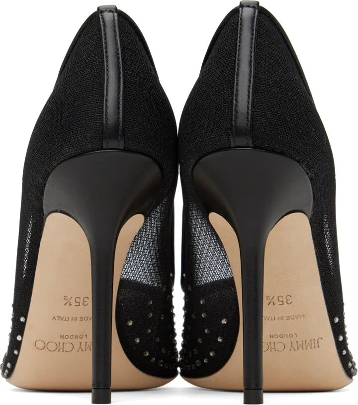 Jimmy Choo Black Crystal Love 100 Heels - Image 2