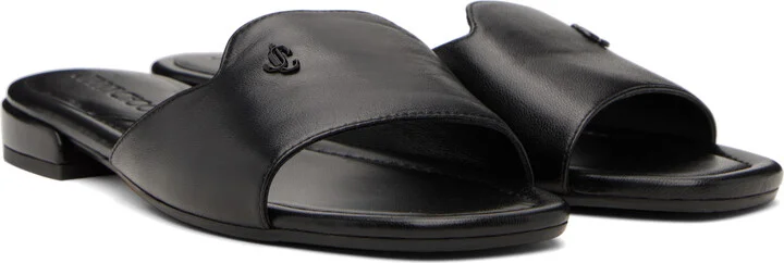 Jimmy Choo Black Dina Flat Sandals - Image 4