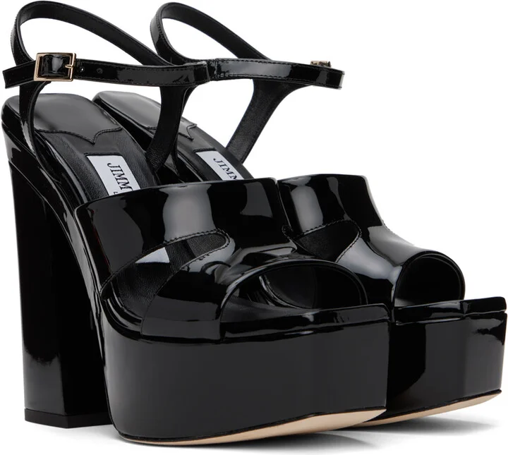 Jimmy Choo Black Ellison/PF 140 Heeled Sandals - Image 4