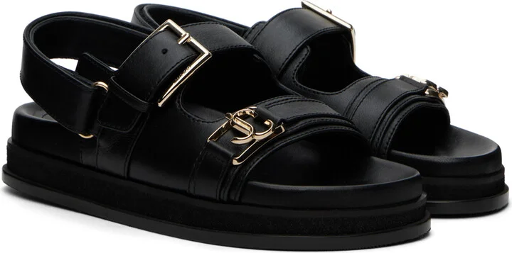 Jimmy Choo Black Elyn Flat Sandals - Image 4