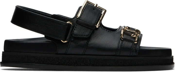 Jimmy Choo Black Elyn Flat Sandals