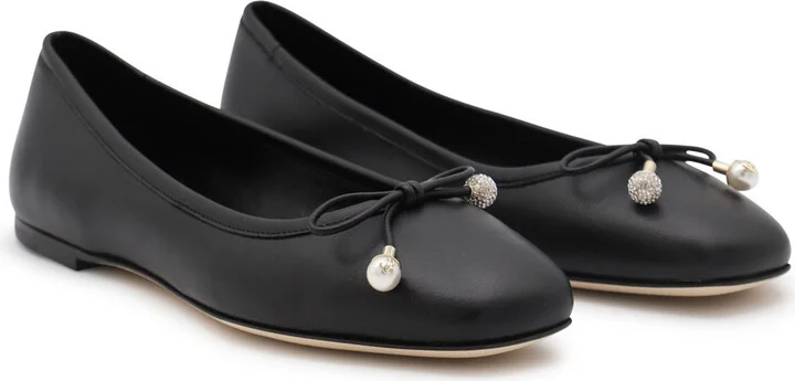 Jimmy Choo Black Leather Flats - Image 3