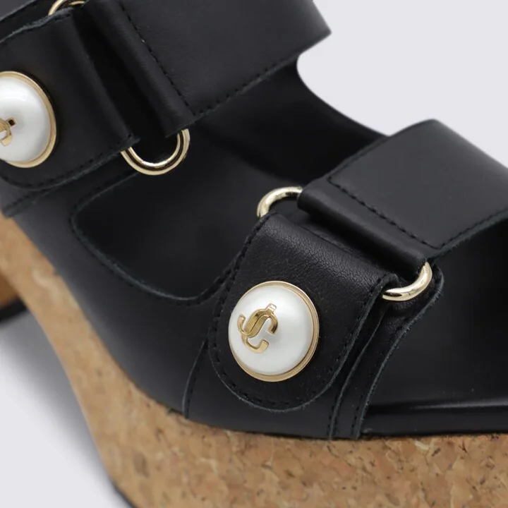 Jimmy Choo Black Leather Sandals - Image 4