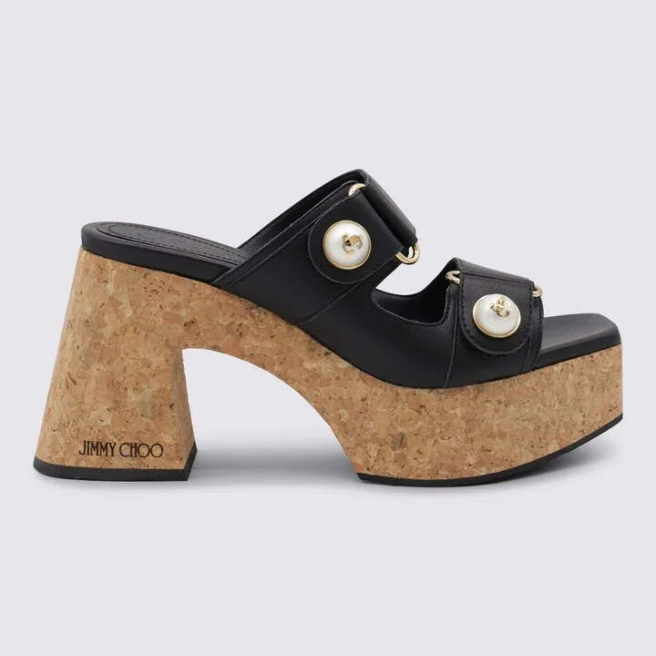 Jimmy Choo Black Leather Sandals